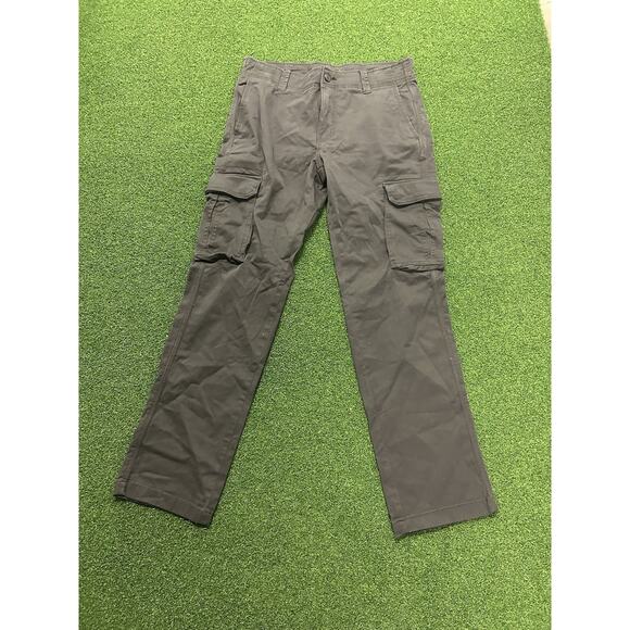 Men's Straight Fit Cargo Pants - Goodfellow & Co Gray 30x32: Midweight - Picture 3 of 5